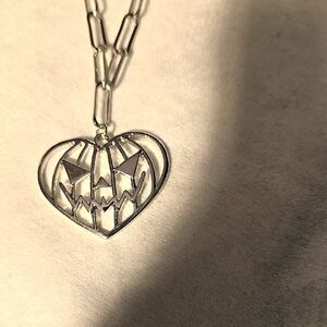 Silver Heart Pumpkin Necklace